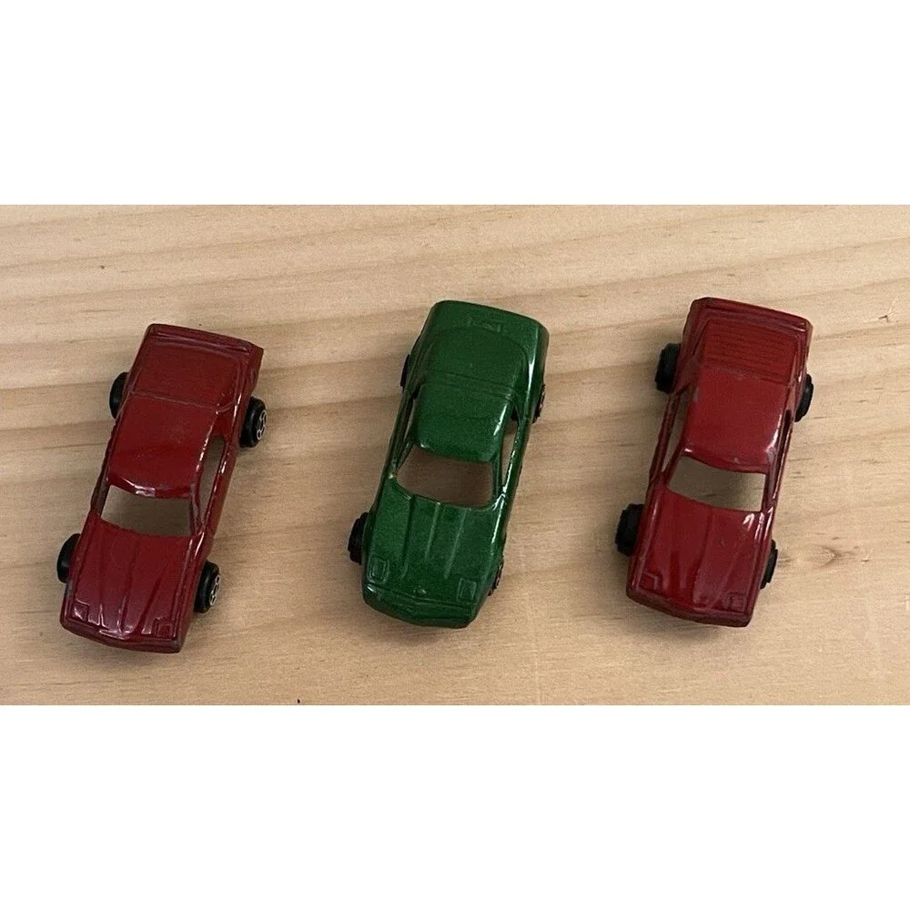 Tootsie Lot of 3 Firebird Metal Toy Cars 2 Red 1 Green Vintage Made In USA